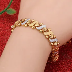 24K Vacuum Plated Luxury Design Gold Color Heart Pattern Cuff Unisex Wide Bracelet & Bangle