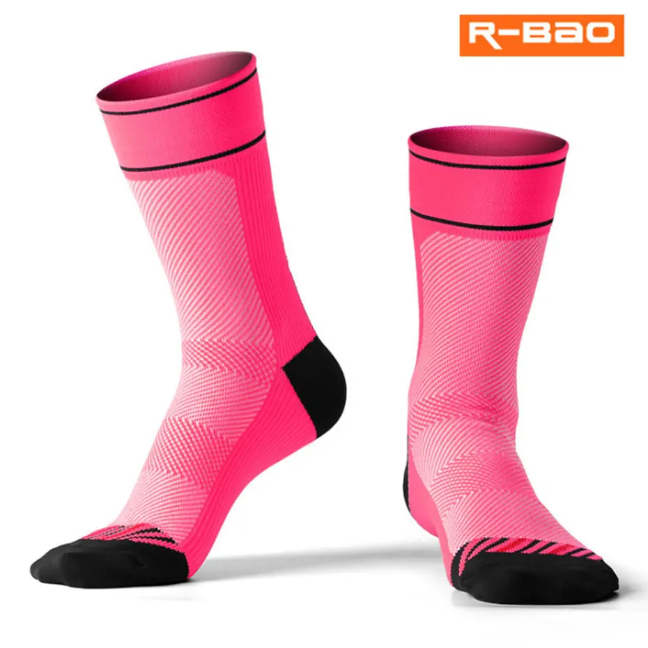 R-BAO New Professional Cycling Socks Outdoor Sports Bike Bicycle Socks Men Women Hiking Running Riding Socks Comfortable Sweat