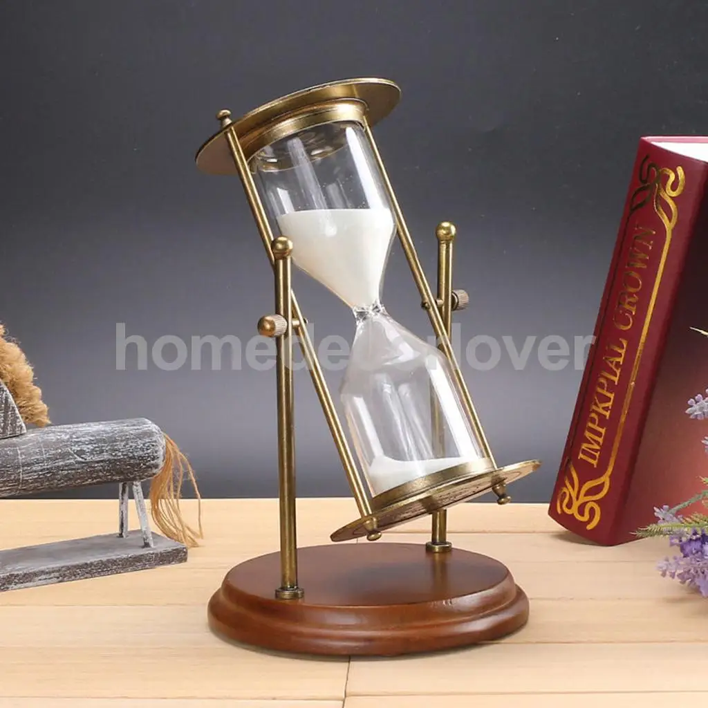 15 Minutes Wooden Frame Rotating Hourglass Sandglass Sand Timer Home Office Desk Decoration