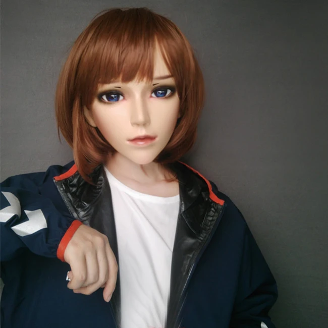 

(Chen-03)Boy/ Male/ Man Resin Half Head Kigurumi Crossdress Cosplay Japanese Anime Role Mask With Eyes And Wig