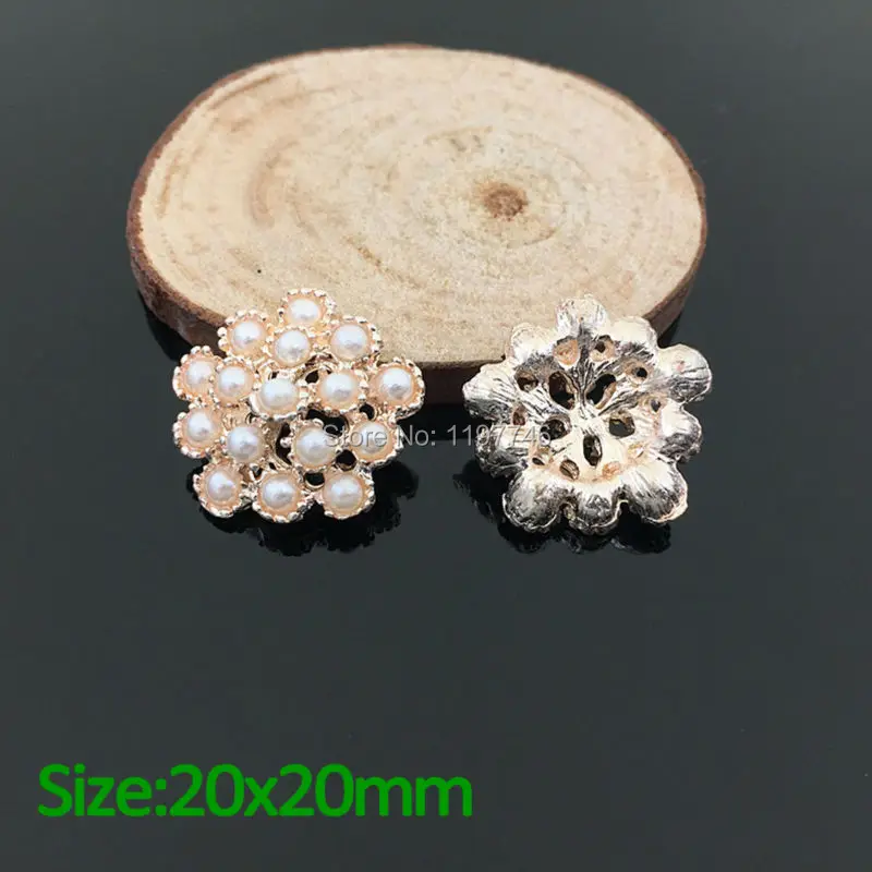 

Nail Art Decorations Pearls Cluster 10pcs Gold Metal Flatback Pearls Flower Button Embellishment Buttons Nail Arts Accessories