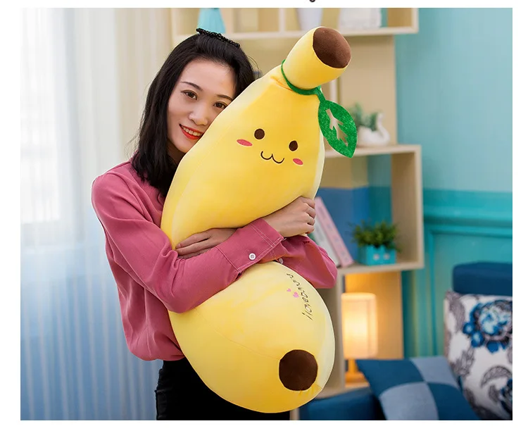 new style stuffed plush toy large 65cm yellow banana very soft throw pillow sofa cushion Christmas gift s2446