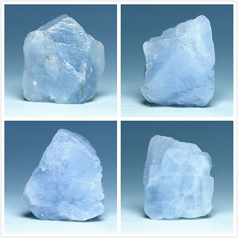 Variety of natural stone 2-3cm blue calcite mineral crystal specimens teaching specimens Kistler collection