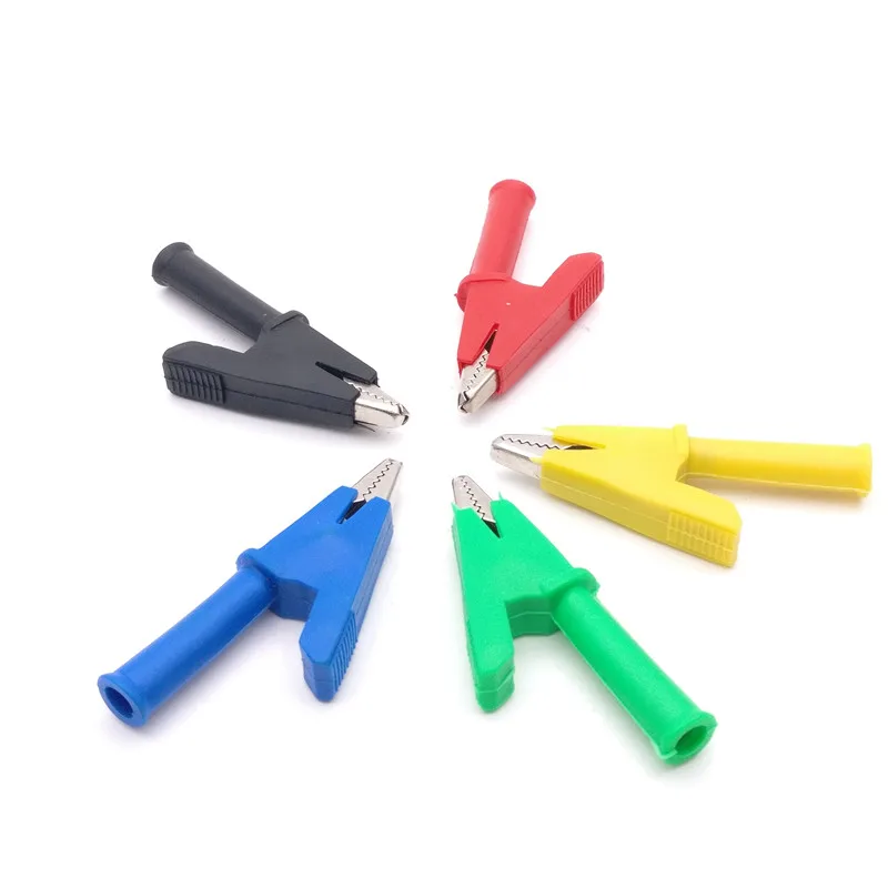 5PCS 5 Color 380V 20A Crocodile Alligator Clips Safety Test folders For 4mm Banana Plugs*