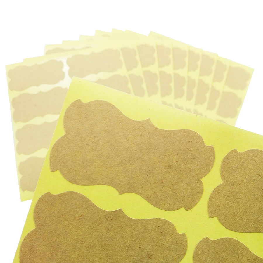 800 Pcs/lot Vintage Blank Special Shape Kraft Label Sticker DIY Hand Made For Gift Cake Baking Sealing Sticker