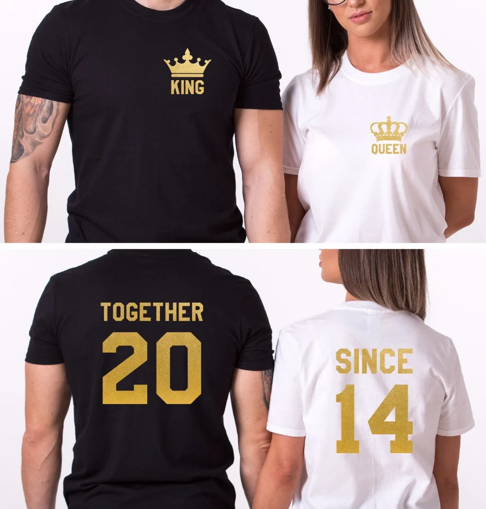 Men T-Shirt 2019 Fashion Hip hop Brand new Clothing Tops King And Queen Shirt Together Since Couple Love Matching NEW T shirt