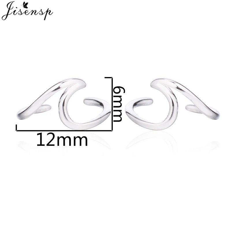 Jisensp Punk Waves Ear Climbers Earrings for Women Stud Earings Ear Crawler Bohemian Cute Earing Piercing Earings Pendientes