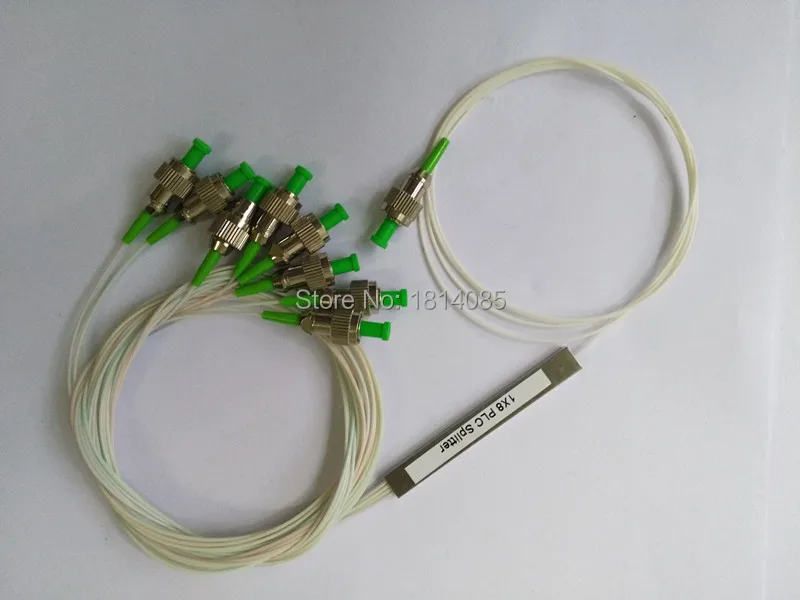 Hot Sale 10 Pieces/lot 0.9mm Steel Tube 1x8 Mini FC/APC Fiber Optic PLC Splitter