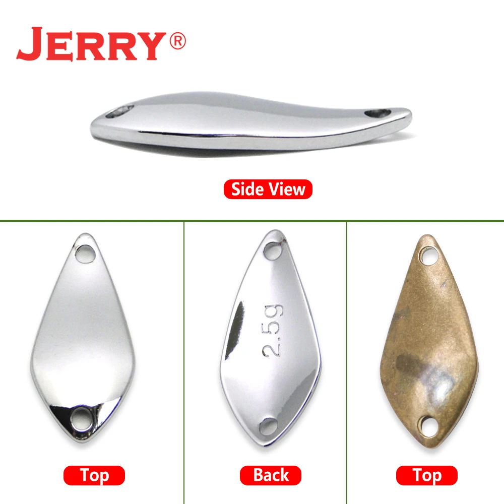 Jerry Aquarius 50pcs Fishing Lures Freshwater Metal Hard Bait Unpainted Blank Trout Spoons Spinner Bait Baubles