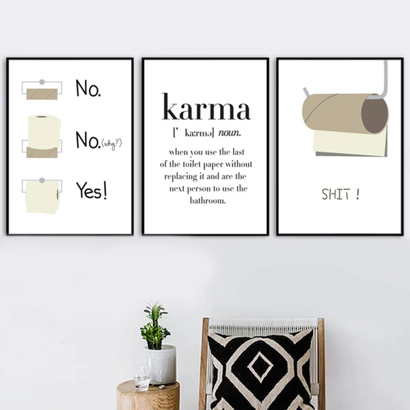 Wc WC Nordic Poster Bild Poster Scheiße Wand Bilder Für Wohnzimmer Wand Kunst Leinwand Malerei Drucke Wohnkultur Ungerahmt