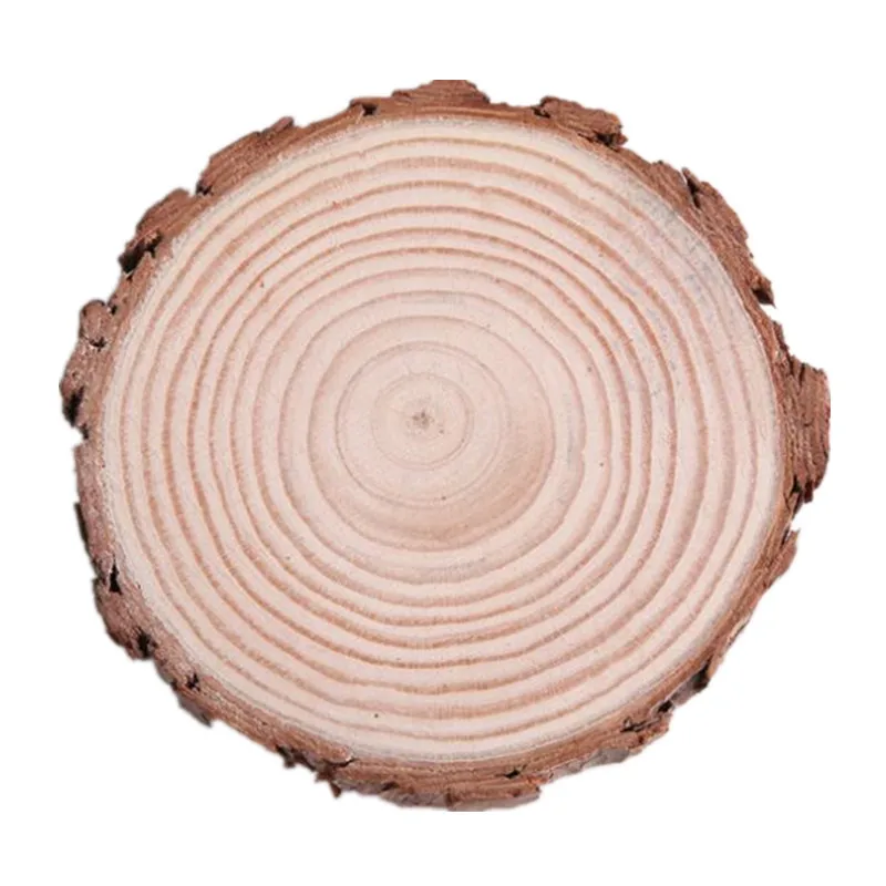 1cm thick Crude Wooden Coaster Coffee Tea Cup Mat Pad Natural Tree annual ring wood slice drink coasters Decor Table Mat 10pcs