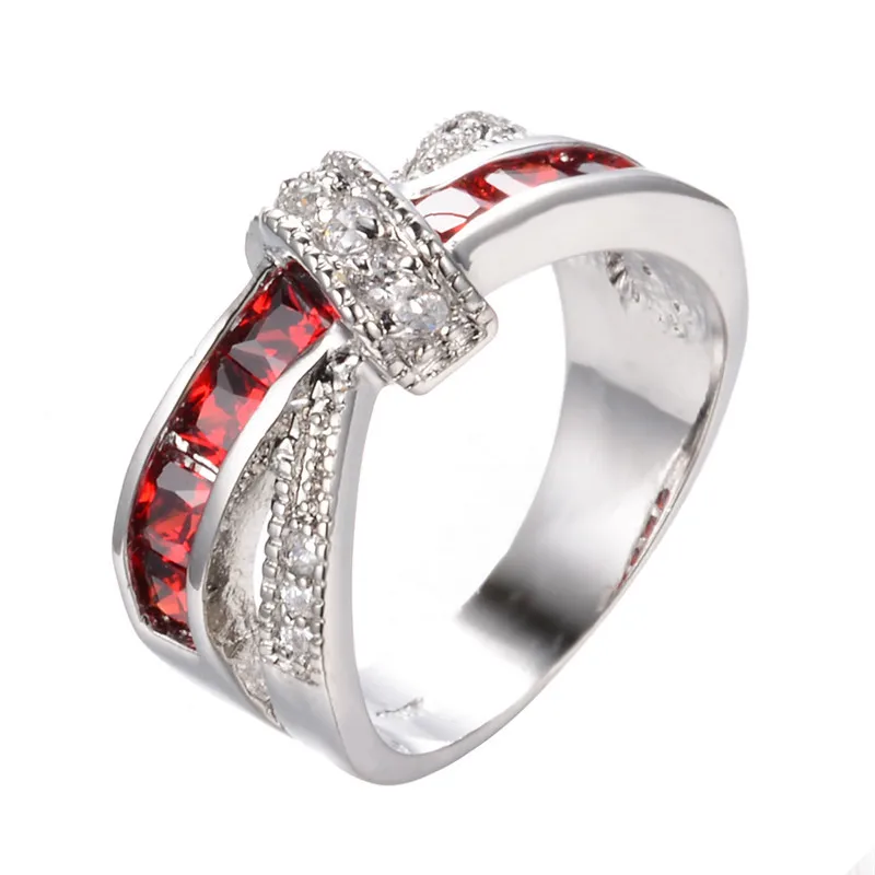 Silver Color Ring wedding Beautiful Pretty Fashion Wedding Party NICE Women Purple Crystal Lady Jewelry
