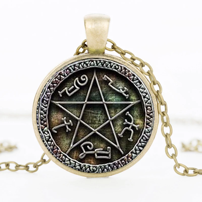 Supernatural Necklace Saving People Hunting Things Family Business Dean Winchester Sam Glass Round Dome Necklaces Jewelry HZ1