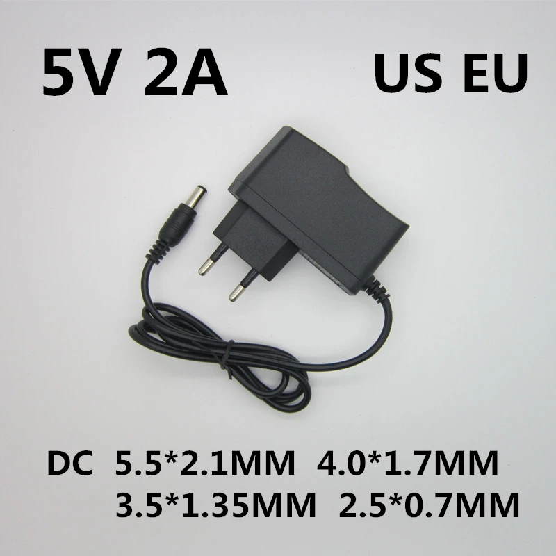 Power adapter 5V 2A 2000mA AC 100 V-240 V to DC 5 V Volt converter transformer power supply Charger for LED strip tv box EU Plug