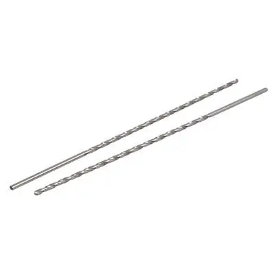 4mm Dia 250mm Long HSS Straight Round Shank Twist Drill Bit Drilling Tool 2pcs
