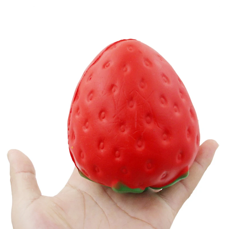 Jumbo Strawberry Squishy Simulation Fruit PU Bread Slow Rising Cream Scented Soft Squeeze Toy Stress Relief for Kid Funny Gift