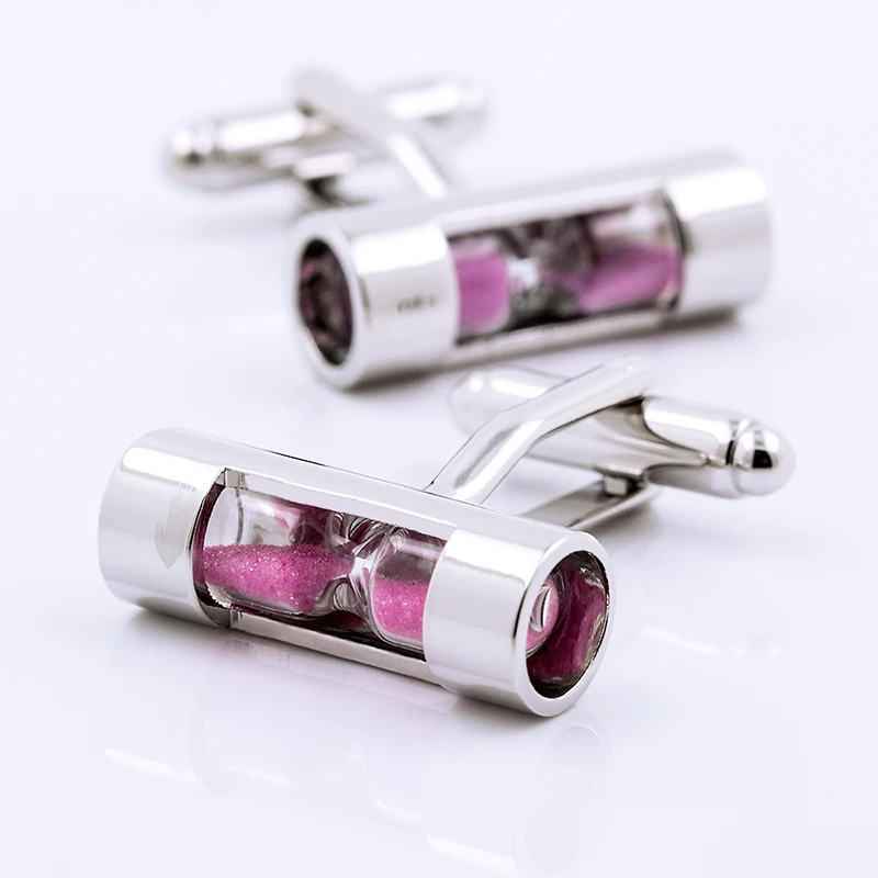 KFLK jewelry for men's brand of high quality shirts cufflinks pink hourglass cufflinks fashion wedding gift button guests