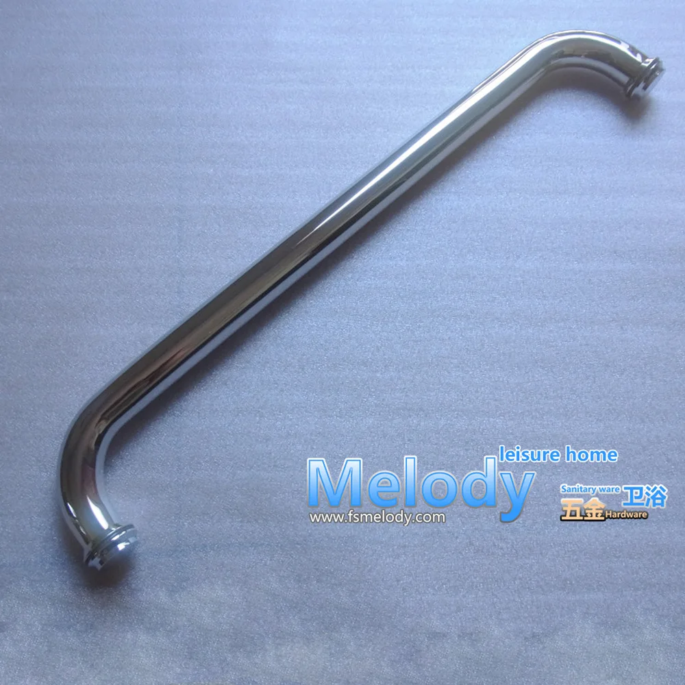 H008 Frameless Bath room Shower Door Handle 304 stainless steel Polish Chrome Towel bar C-C:400mm