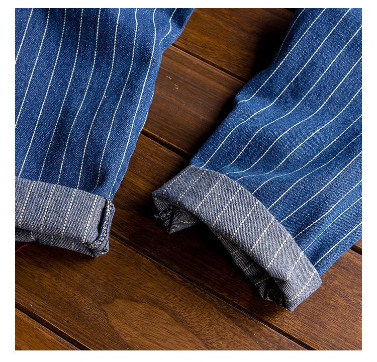 Sokotoo Herren-Latzhose mit Streifenmuster, blaue Jeans-Latzhose, Latzhose, Overall, Jugend-Jeans – Detail 12
