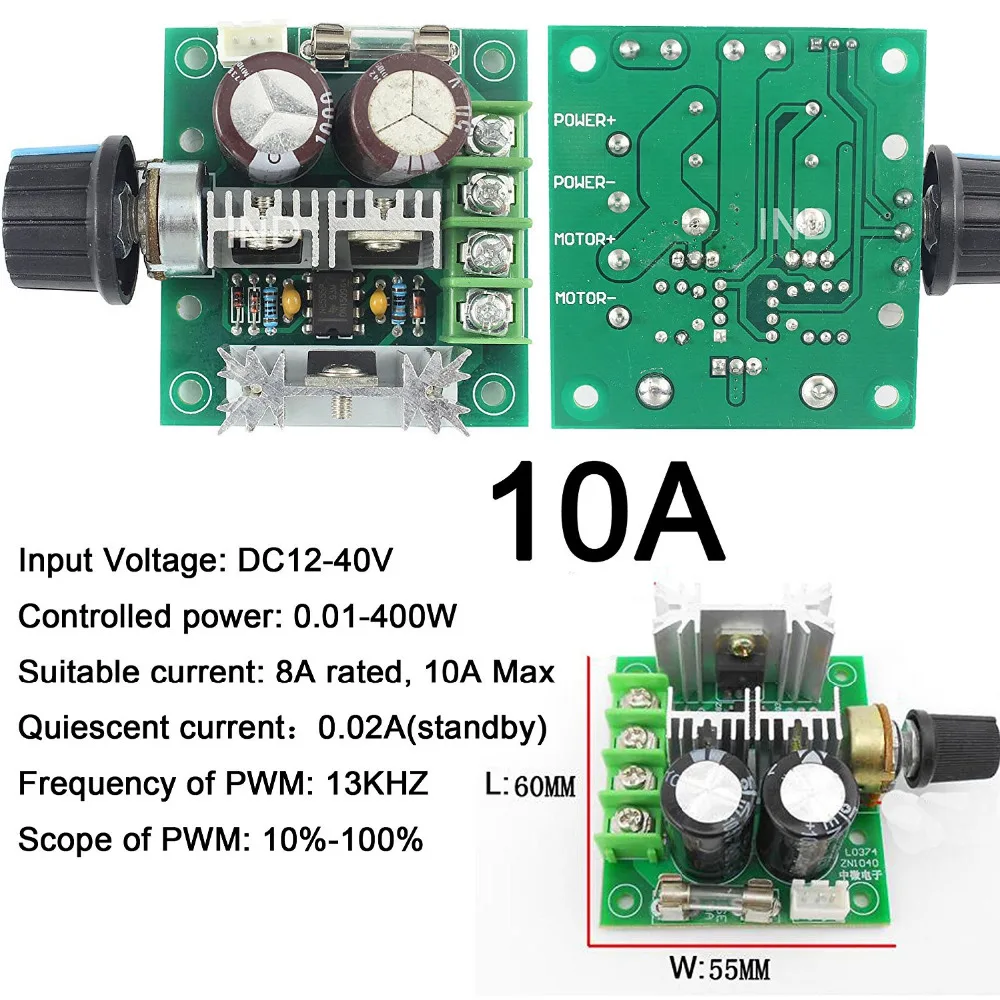 motor dc de alta velocidade pwm 12v40v com classificacao maxima de 8a 400w frequencia 13k regulador de tensao para painel faca voce mesmo tira de luz led 01