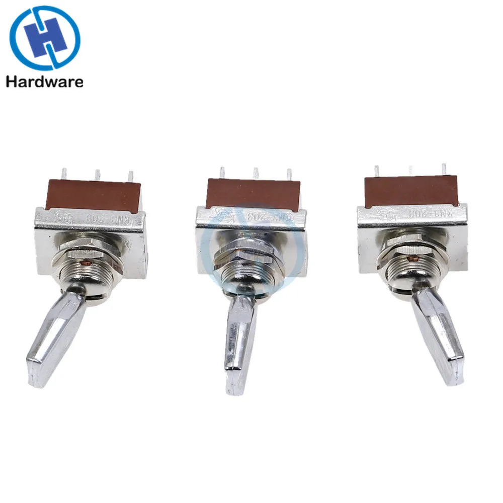 5pcs KN3-203 Rocker Latching Toggle Switch 3 Positions ON-OFF-ON 3A/250V Handle Switch 6pins