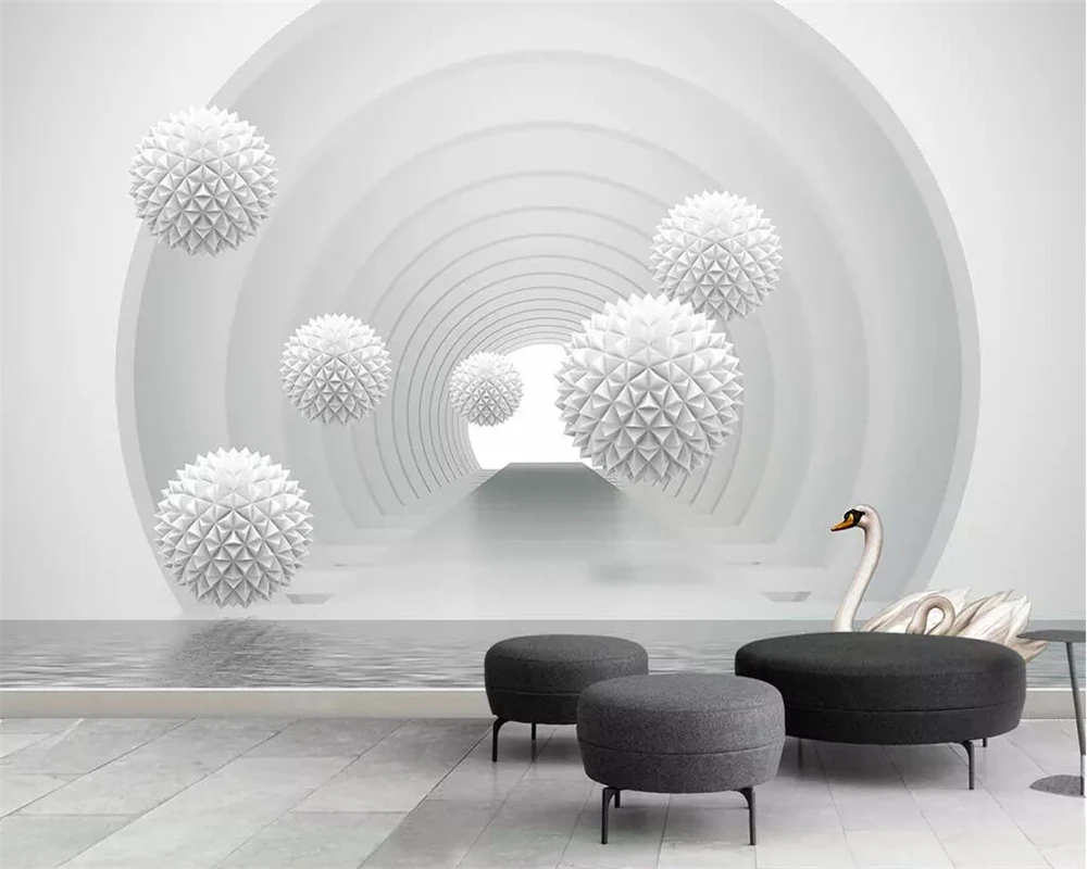 beibehang Custom wallpaper 3D photo mural luxury modern minimalist creative 3D ball space background wallpaper papel de parede