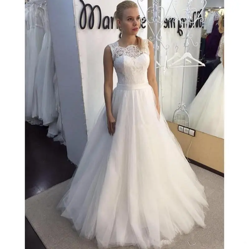 2020 neue Spitze Oansatz Spitze Tüll Boho günstige Hochzeit Kleider Sommer Strand Brautkleid Böhmischen Brautkleider robe de mariage