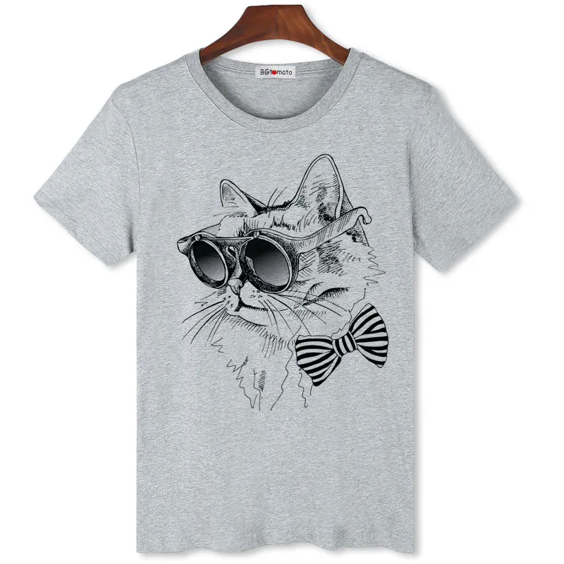 Pablo kanye art cats T-shirt Men's good quality brand Tops Tees New style animal printing shirts