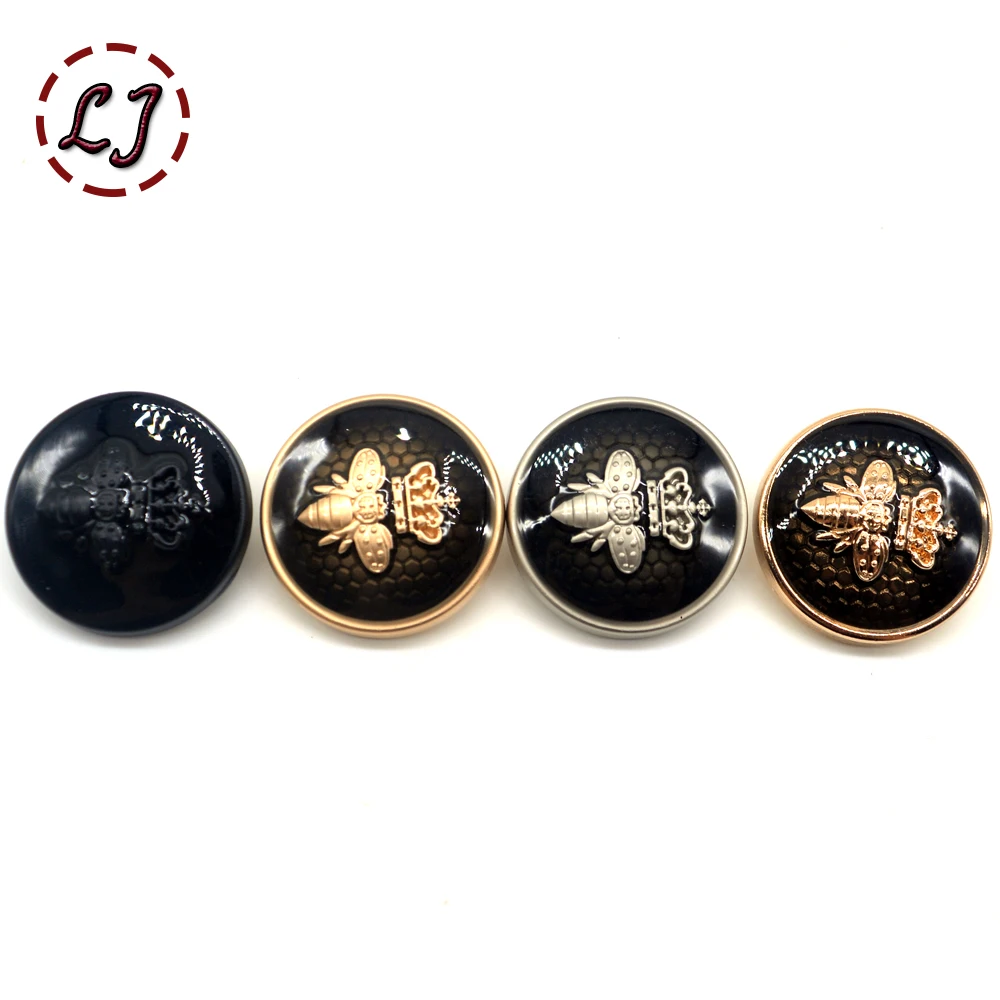 Fashion decorative metal buttons British style bee shape sewing buttons for women shirt suit overcoat garment accessories DIY