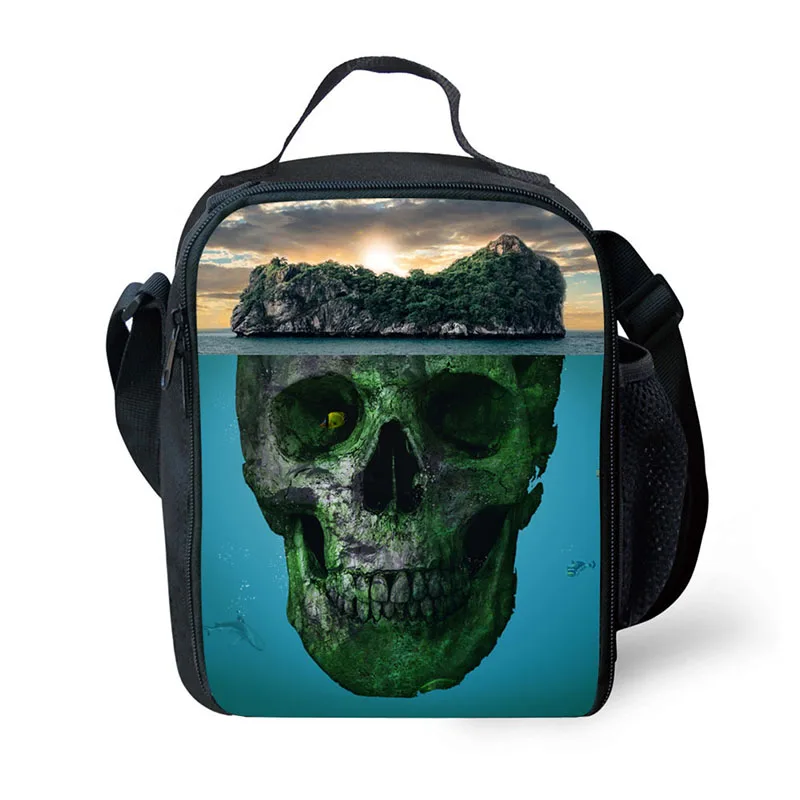 

Brand lunch lunch bag skull pattern print lunch box portable freezer picnic food bag lunch bag fresh bag