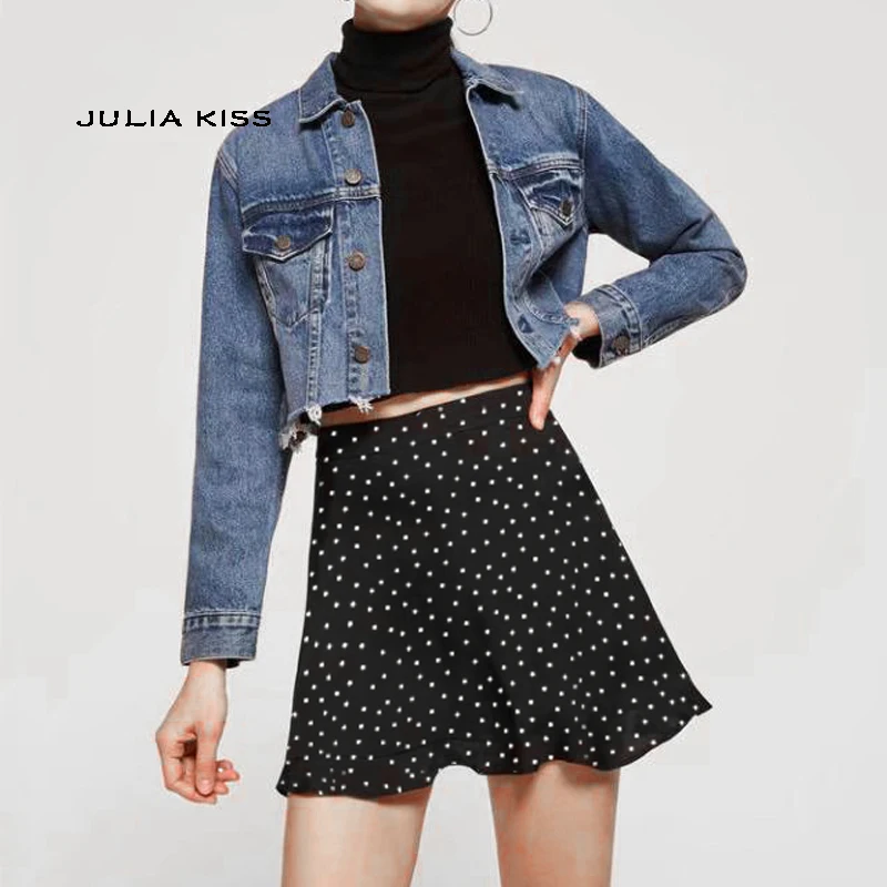 Mini jupe à volants pour femme, ourlet bordé, imprimé floral, chic français