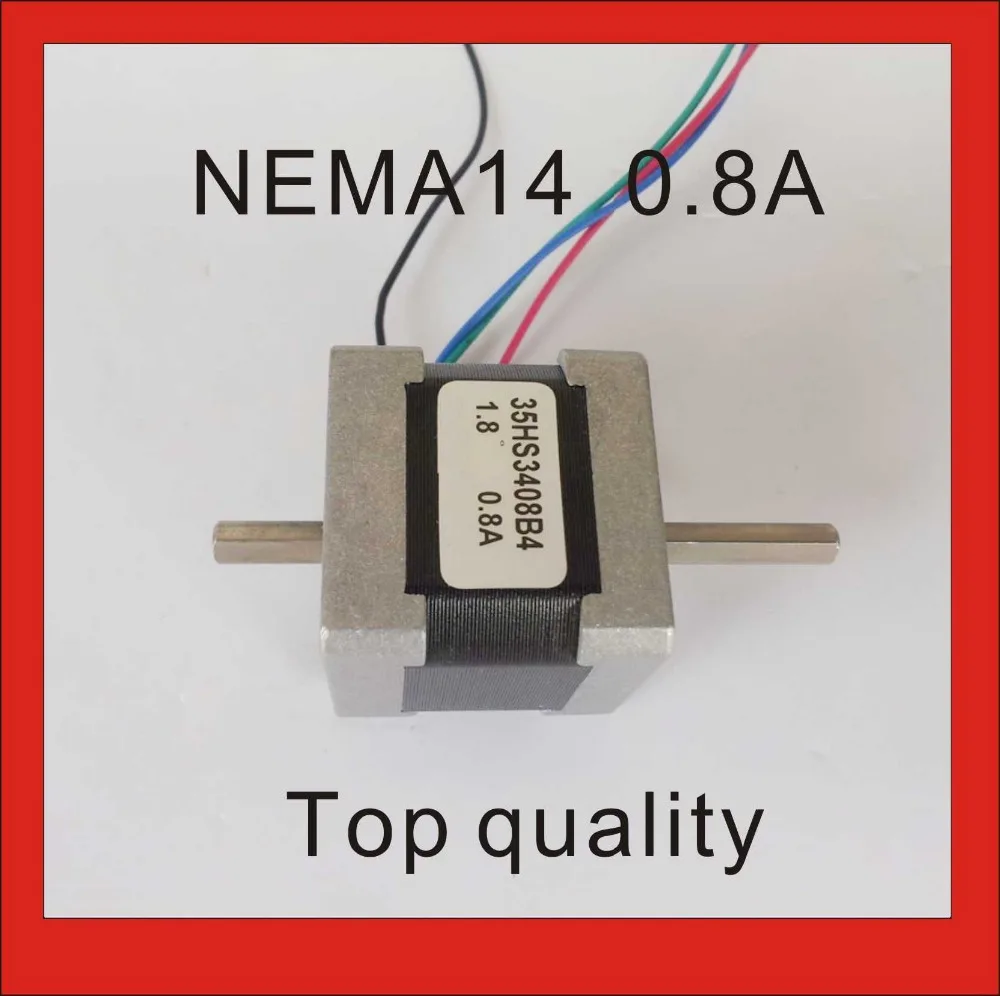 NEMA14 dual shaft Stepper Motor 18N.cm 25oz-in Motor Length 34mm CE Rohs CNC Stepping Motor