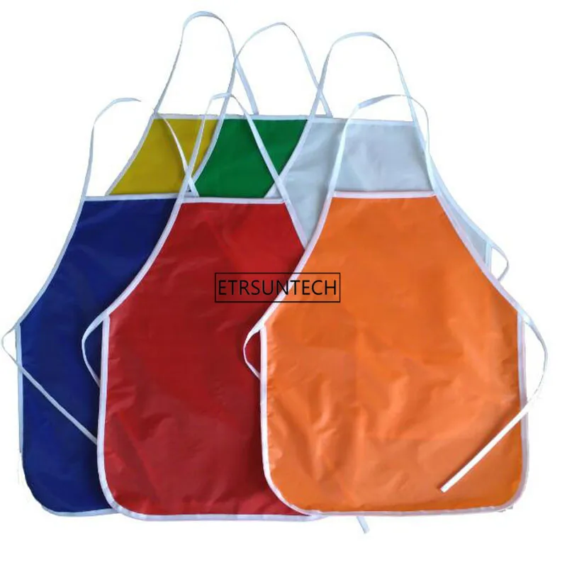 

100pcs Kids Children Aprons Waterproof PVC Apron Kitchen Baking Painting Apron Art Cooking Accessories