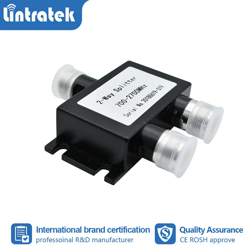 Lintratek Upgrade 700~2700mhz 2- way Splitter for 800 850 900 1700 1800 1900 2100 2600mhz Cellphone Signal Booster Repeater s4