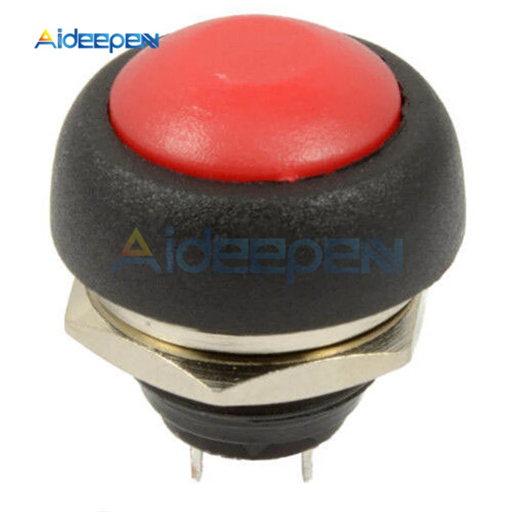 1Pcs 2Pin Mini Switch 12mm 1A waterproof switch pbs33b 12v momentary Push button Switch reset Non-locking pbs-33b