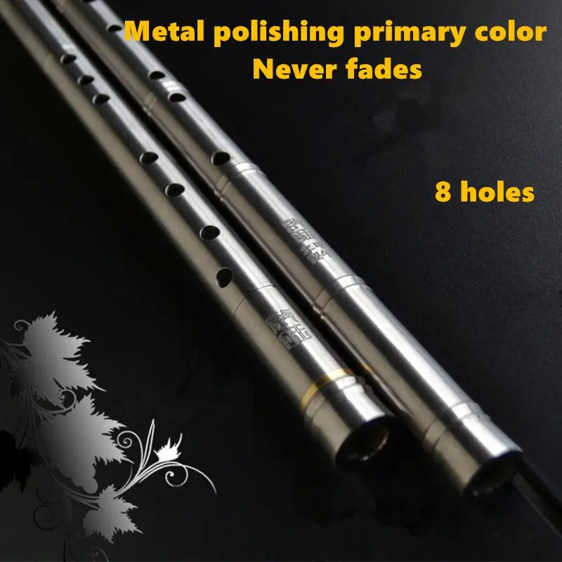 Titanium Metal Flute Xiao 80cm G F Key Xiao Flute Transverse Flute not Dizi Professional Metal Flauta Xiao Self-defense Weapon