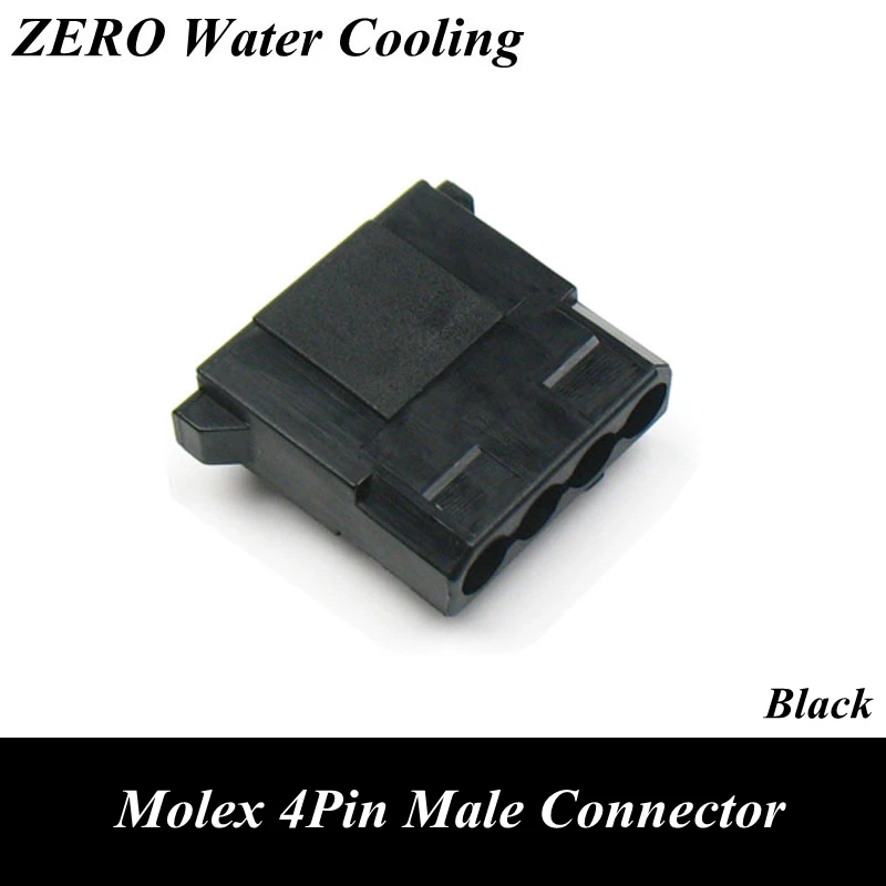 100pcs/lot Black Molex 4Pin Male Power Connector