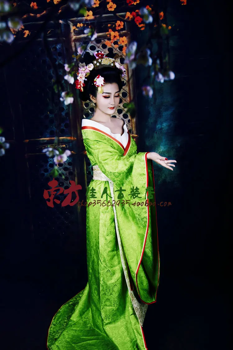 Jiu Xiang Gong Photography Costume Gorgeous Kimono Crane Geisha Costume for Japanese Women