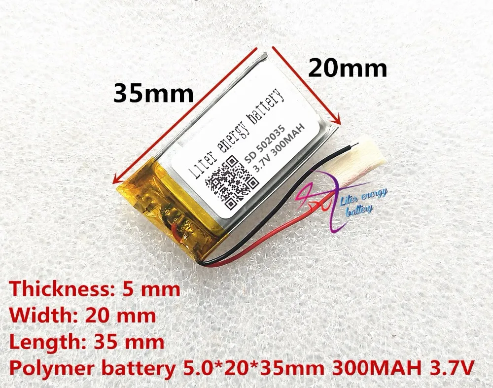 (free shipping)Battery factory outlet 3.7V 502035 300 mah lithium-ion polymer battery quality goods