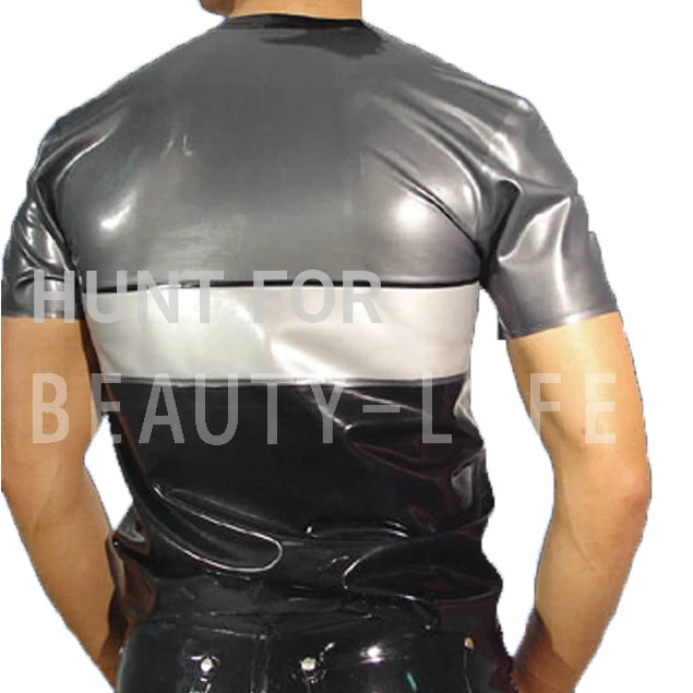 Latex T Shirts For Men Fetish Exotic Vests Sexy Plus Size Customization 100% Natural Handmade Free Express