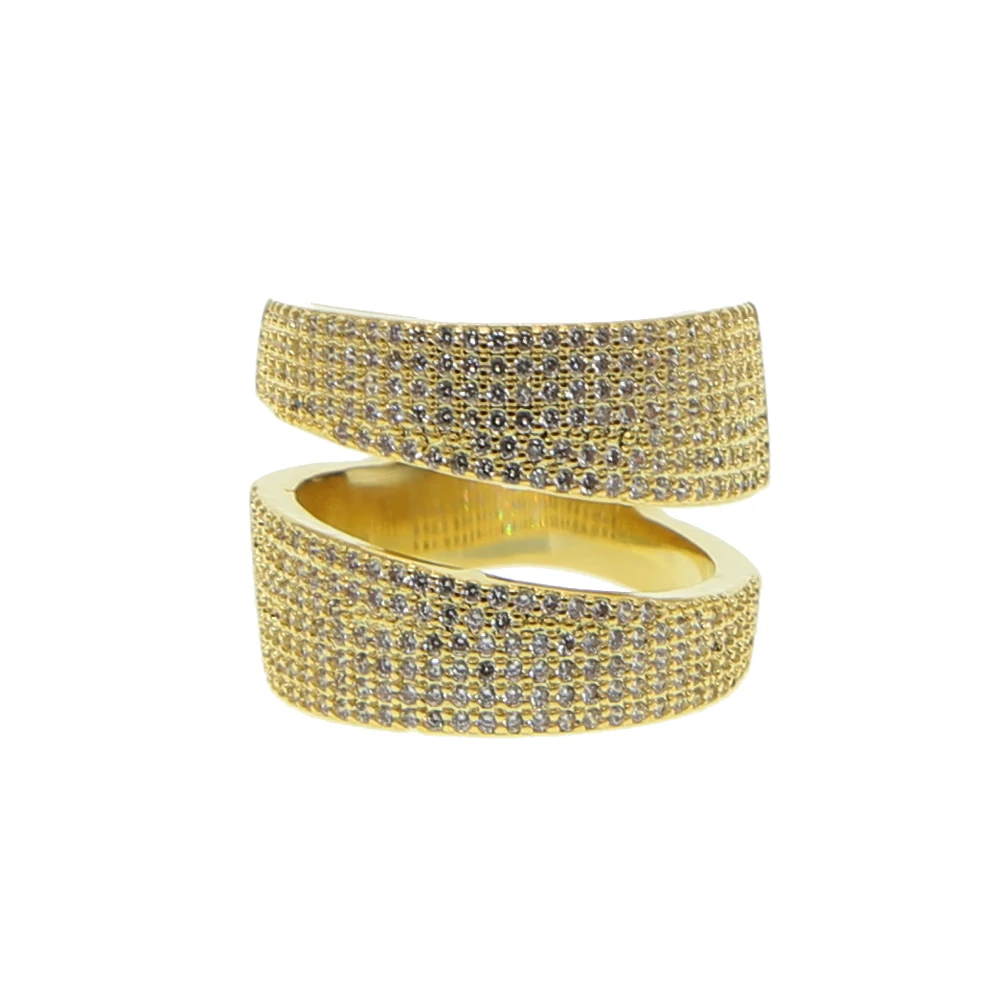 Women Ring Gold Color Finger Engagement Rings for Women Wedding Lab cz Rings iced out hiphop women Body Jewelry Size 6 7