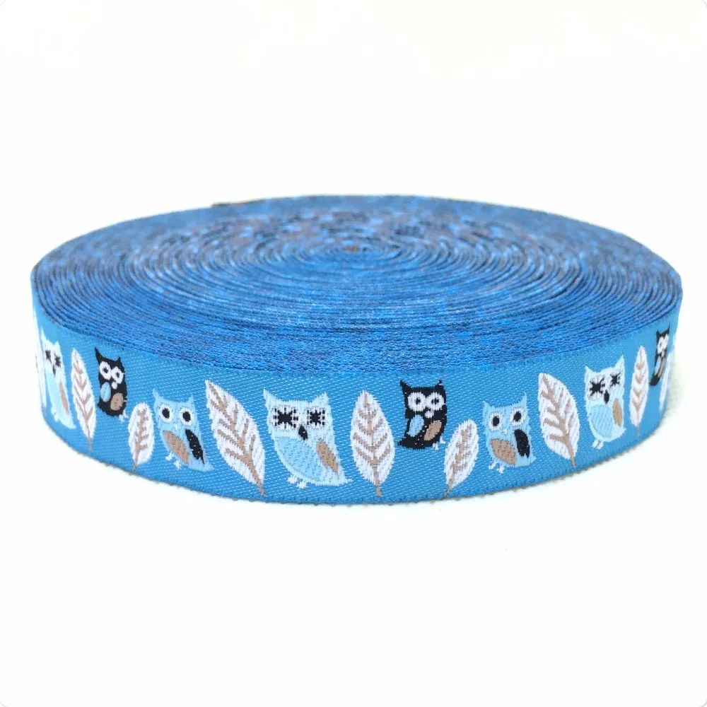 Zakka handmade accessories ribbon laciness 16mm owl Cartoon ribbon  woven Jacquard Ribbon KTZD15102226