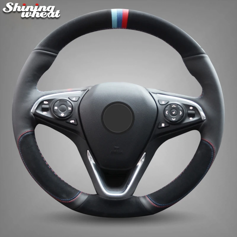 

Shining wheat Black Suede Leather Car Steering Wheel Cover for Buick Envision 2014-2017