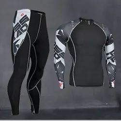 Sous-vêtements thermiques longs pour hommes, vêtements de compression, chemise de fitness, chemise de course, pantalon d'entraînement