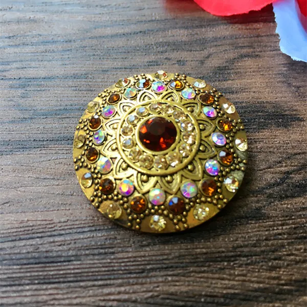 4Pcs/lot 22/28/35mm Retro colored rhinestone clothes button high-grade woolen cashmere coat round decorative button C006