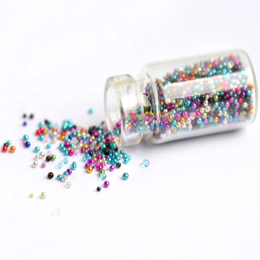 fengshangmei 12 Bottles 12 Colors Full Beauty Crystal Rhinestones Nail Art Tips Decorations