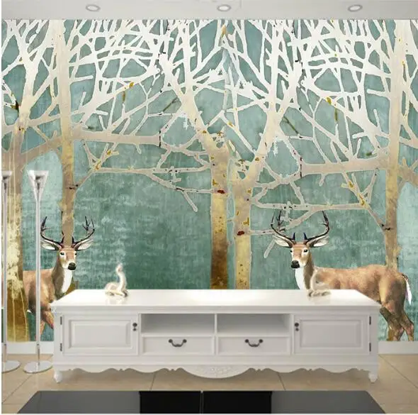 3d Wallpaper Animal Abstract Dancer Wapiti Pere David's Deer Animal Murals for Living Room Bedroom Home Wall Art Decor