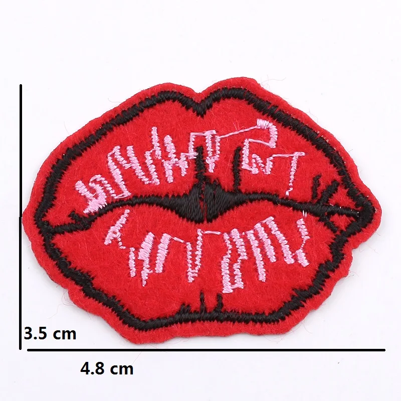 10pcs/lot Cartoon Mouth Patch Embroidery Iron On Lip Stickers DIY Jeans Coats Pants Fabric Appliques Sewing garments Accessories