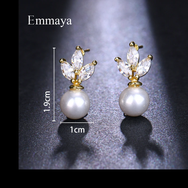 Emmaya Luxury Austrian Clear Cubic Zirconia Earrings for Women Imitation Earrings Ear Dangle Women Girl Jewelry