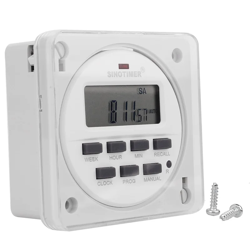 SINOTIMER Brand Digital Weekly Timer 7 Days Programmable Time Switch Relay 220V 230V 240V AC TM618